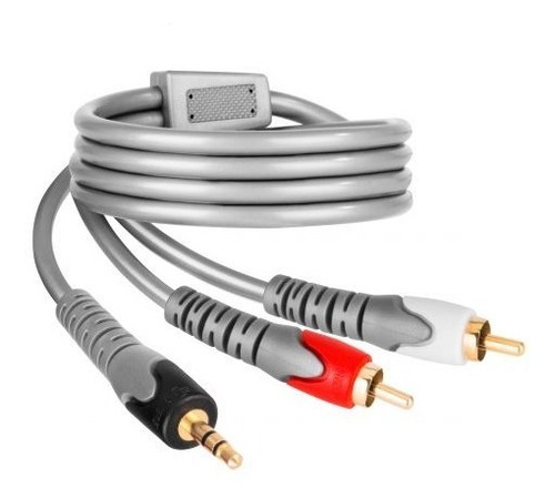 Imagen 1 de 6 de Cable Auxiliar Goldtech Plug 3.5 Spica 2 Rca 1.5mt