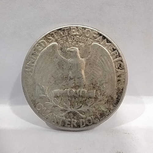 Moneda De Plata Cuarto Dólar Estados Unidos 1964 Km# 164 #3