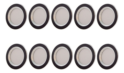 Plafon Led 9w Para Bote 8 Cms 700 Lm Acabado Blanco 10 Pzas Estructura Negro