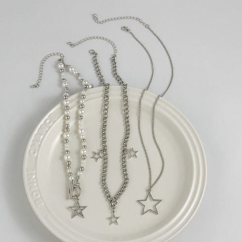 Juego De 3 Collares Con Colgante De Estrella De Cadena Ajust