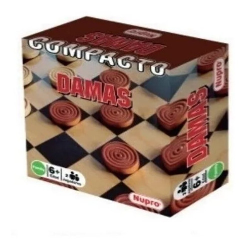 Juego De Mesa Damas Compacto De Viaje +6 Años Nupro