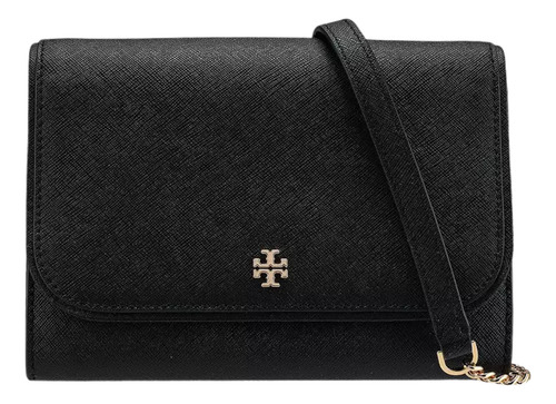 Bolsa Tory Burch Emerson Chain Wallet Bag Black Negro