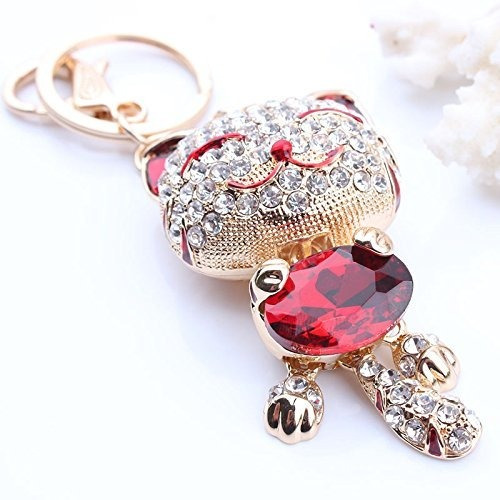 Imagen 5 de 5 de Lindo Gatito Gato Bling Cristales Rhinestone Llavero Llavero