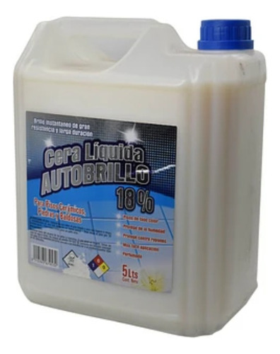 Cera Acrilica Autobrillo 18% Incolora Tried 5 Lts