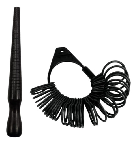 Aneleira + Medidor De Anel - Kit 02 Plástico Cor Preto
