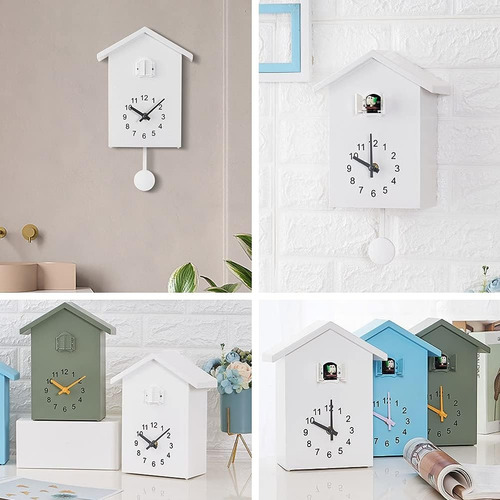 Reloj De Pared De Cuco Con Timbre Y Péndulo Blanco.
