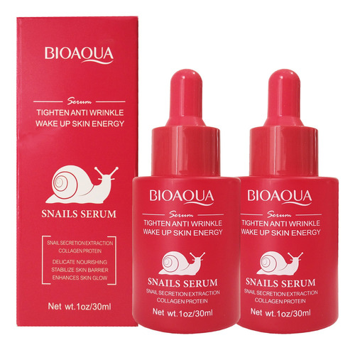 Serum De Baba De Caracol 2piezas Bioaqua 30ml Momento De Aplicación Día/noche Tipo De Piel Mixta