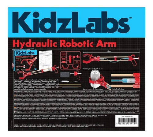 Kit De Ciencia Brazo Hidraulico 4m Brazo Robot Color Rojo