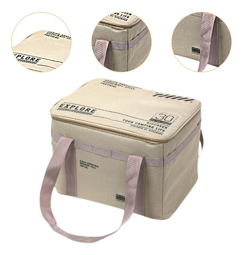 Bolsa De Almacenamiento Para Acampar, Bolso De Mano, Beige