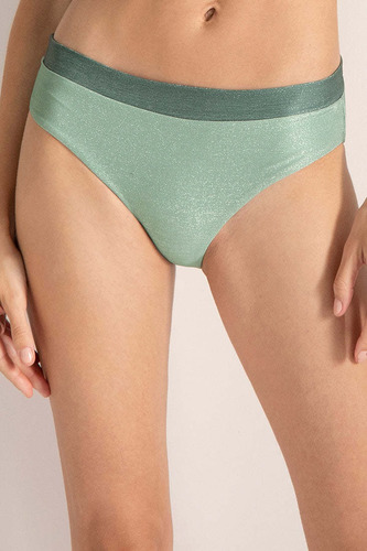 Bikini Panty Dama Touche Verde Claro/verde Oscuro 0g75032