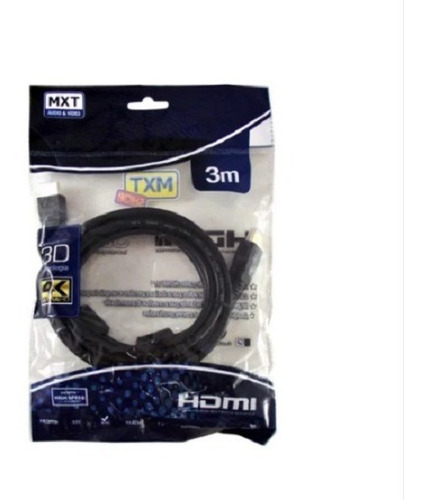 Imagem 1 de 2 de Cabo Hdmi 2.0 Ultrahd 4k 30 Awg Com Filtro 3metros
