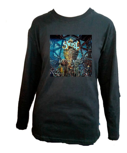 Remera Niños Manga Larga Algodón Heavy Metal Ghost