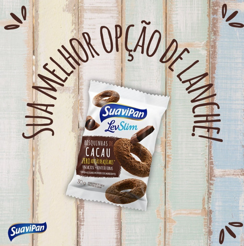 Imagem 2 de 6 de Rosquinhas De Cacau 0% Lactose/adição Açucares Suavipan 30g.