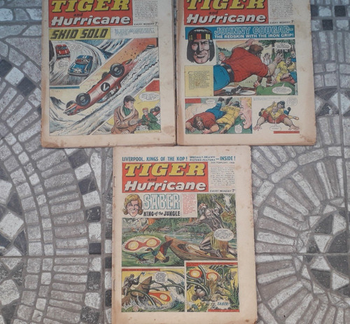 Lote X 3 Historieta Antiguo Tiger Ingles Rara Colec Feb 68