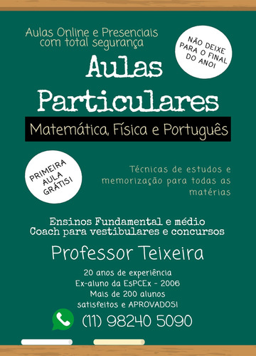 Imagem 2 de 2 de Aulas Particulares De Matemática Online