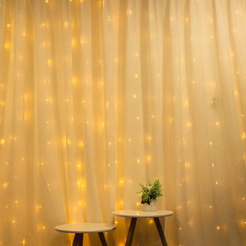 Luz Cortina Led Ventana Para Boda Decorativa 342 Blanca Al X