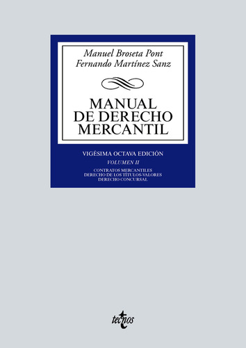 Libro Manual De Derecho Mercantil 2021 De Broseta Pont Manue