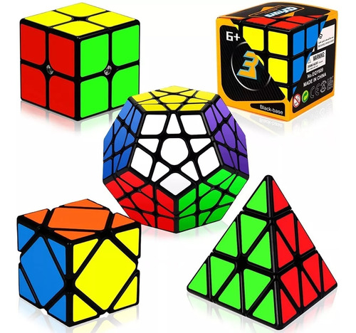 Pack De 5 Cubos Puzzles De Colección Velocidad Qiyi Negro