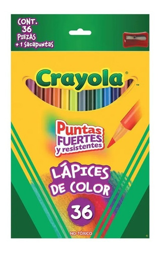 Colores Crayola Punta Resistente, Estuche C/36 Pzs