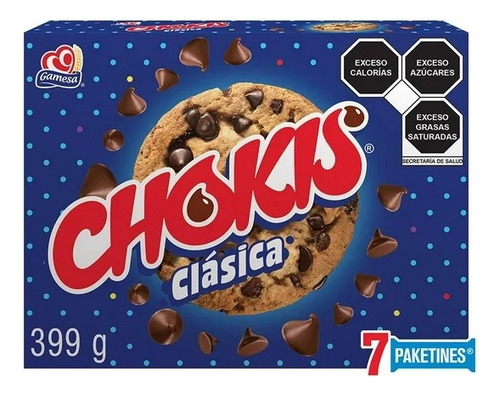 2 Pzas Galletas Gamesa Chokis Clásicas Con Chispas Sabor Cho