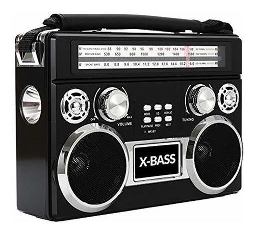Radio Supersonic Sc-1097bt Con Bluetooth Y Linterna (negro)