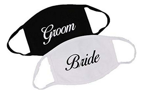 Bride Groom Face Mask Gift Set Custom Made In Usa 2 Layer Co