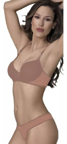 Conjunto Belen 8743 Encaje Tasa Soft Push Up Y Less Oferta