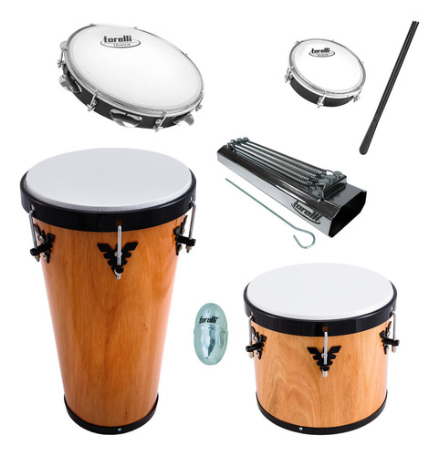 Kit De Instrumentos De Samba Timba Repique Pandeiro Tamborim