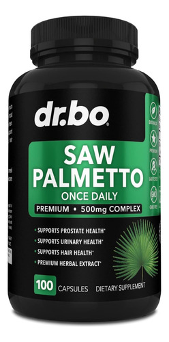 Dr. Bo Saw Palmetto 500mg (100 Cápsulas) Salud De Próstata