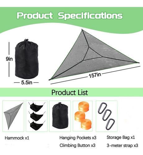 Hamaca De Camping Triangular, Hamaca Gigante Para Acampar Aé
