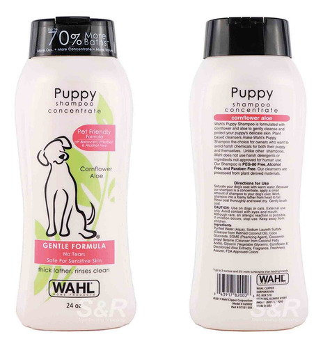 Wahl Shampoo Para Cachorros Fragancia Áloe De Aciano