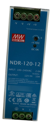 Fuente De Alimentación Meanwell Ndr-120-12 10 Amp (Usado)