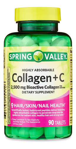 Venc. 11/24 Colageno + Vitamina C - Spring Valley 90 Tab.