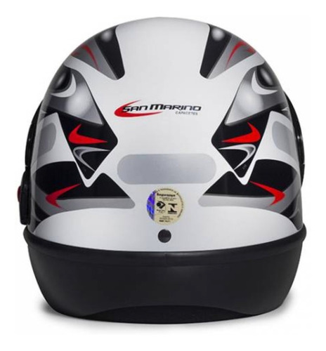 Imagem 3 de 3 de Capacete para moto integral San Marino Grafic branco tamanho 58