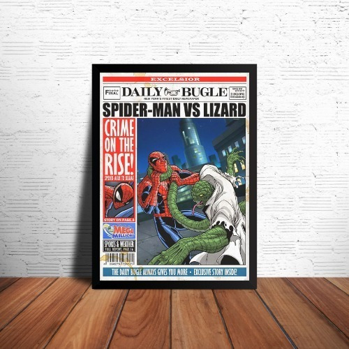 Quadro Decorativo Spider Man Arte Cartaz Com Moldura 42x29