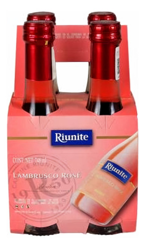 Riunite Vino Rosado Lambrusco X4 Und 187 Ml