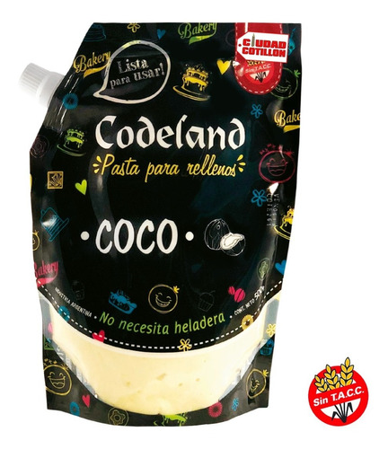 Pasta Para Rellenos Codeland Coco 500g Ciudad Cotillón