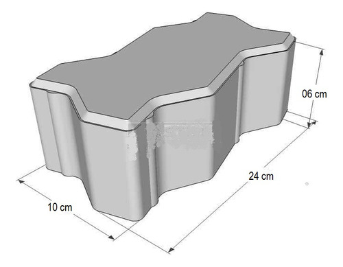 Forma Dupla Bloquete Piso Calçada Paiver 24x10x6 Kit 40uni