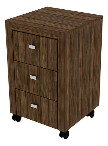 Gaveteiro Para Escritorio 03 Gavetas ME4108 Nogal Tecno Mobili