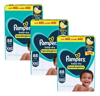 Pañal Pampers Baby Dry Mes De Consumo Pack X 3