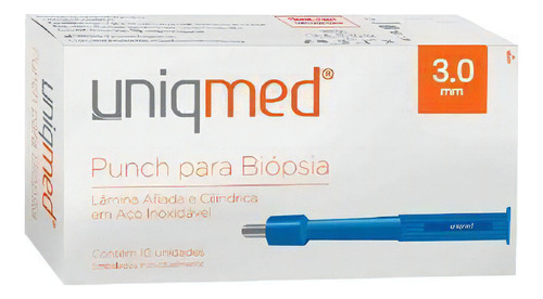 Punch Para Biopsia 3.0 Mm - Caixa Com 10 Unidades - Uniqmed