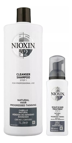 Nioxin-2 Shampoo 1000ml + Locion Capilar Densificadora