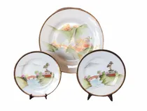 Comprar Lote Plato Decorativo Antigua Porcelana Tsuji Detalles Oro