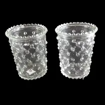 Comprar Antigo Par De Recipientes Em Vidro Moldado 10628 Rrdeco