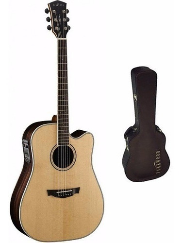 Guitarra Electro Acústica Cort Parkwood Pw-560 Nat Con Funda