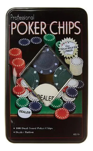 Set Fichas Poker Profesional Chips Casino 100 Piezas