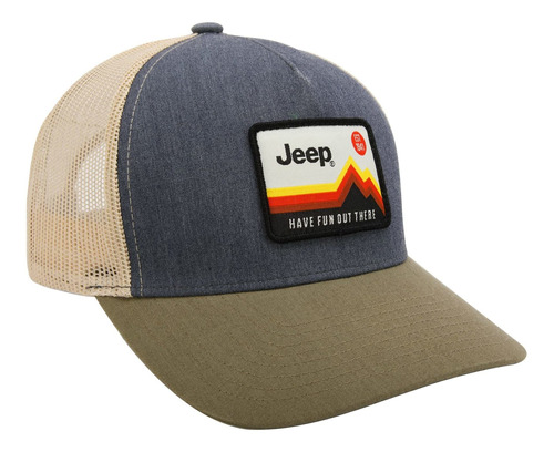 Jeep Have Fun Out There Trucker Snapback - Sombrero Gris Y .