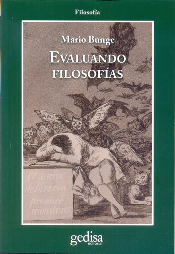 Evaluando Filosofias, De Mario Bunge. Editorial Gedisa, Edición 1 En Español