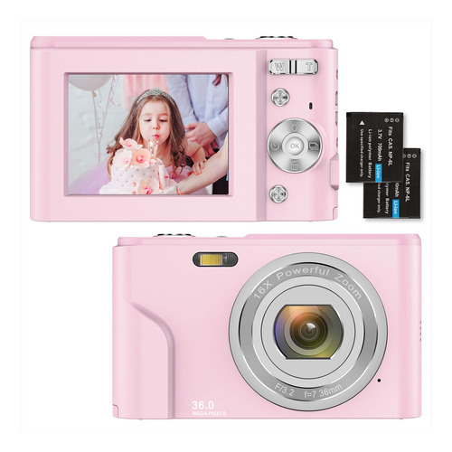 Camara Digital De 1080p Hd Con Zoom De Bolsillo Color Rosa