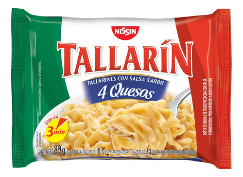 Fideos Nissin Tallarín 4 Quesos 89 Gr. 